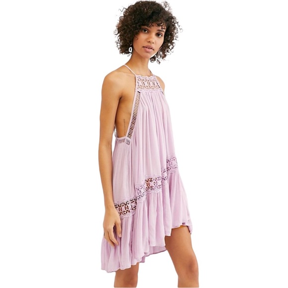 Free People Sky Full of Stars Lavender Crochet Tunic Top Size XS - Picture 1 of 15